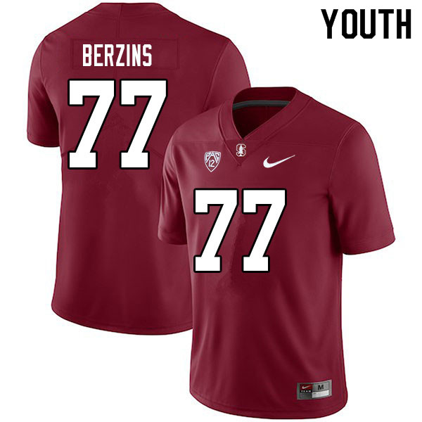 Youth #77 Logan Berzins Stanford Cardinal College Football Jerseys Sale-Cardinal - Click Image to Close